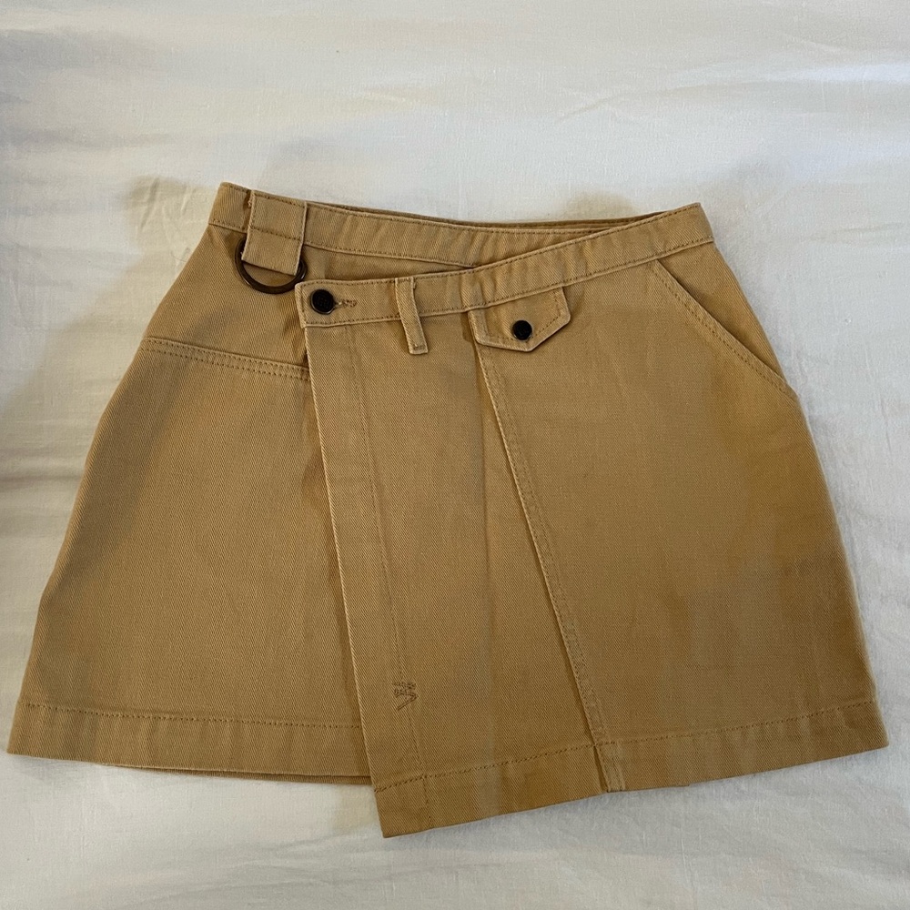 Ksubi beige kommand mini skirt